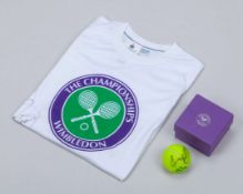 Novak Djokovic and Rafael Nadal autographed Wimbledon t-shirt&nbsp;