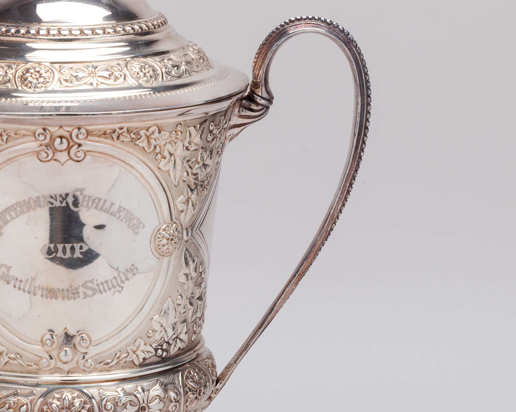 Silver Whitehouse Challenge Cup Gentleman's Singles, twin-Handled Tennis Trophy - Image 5 of 8