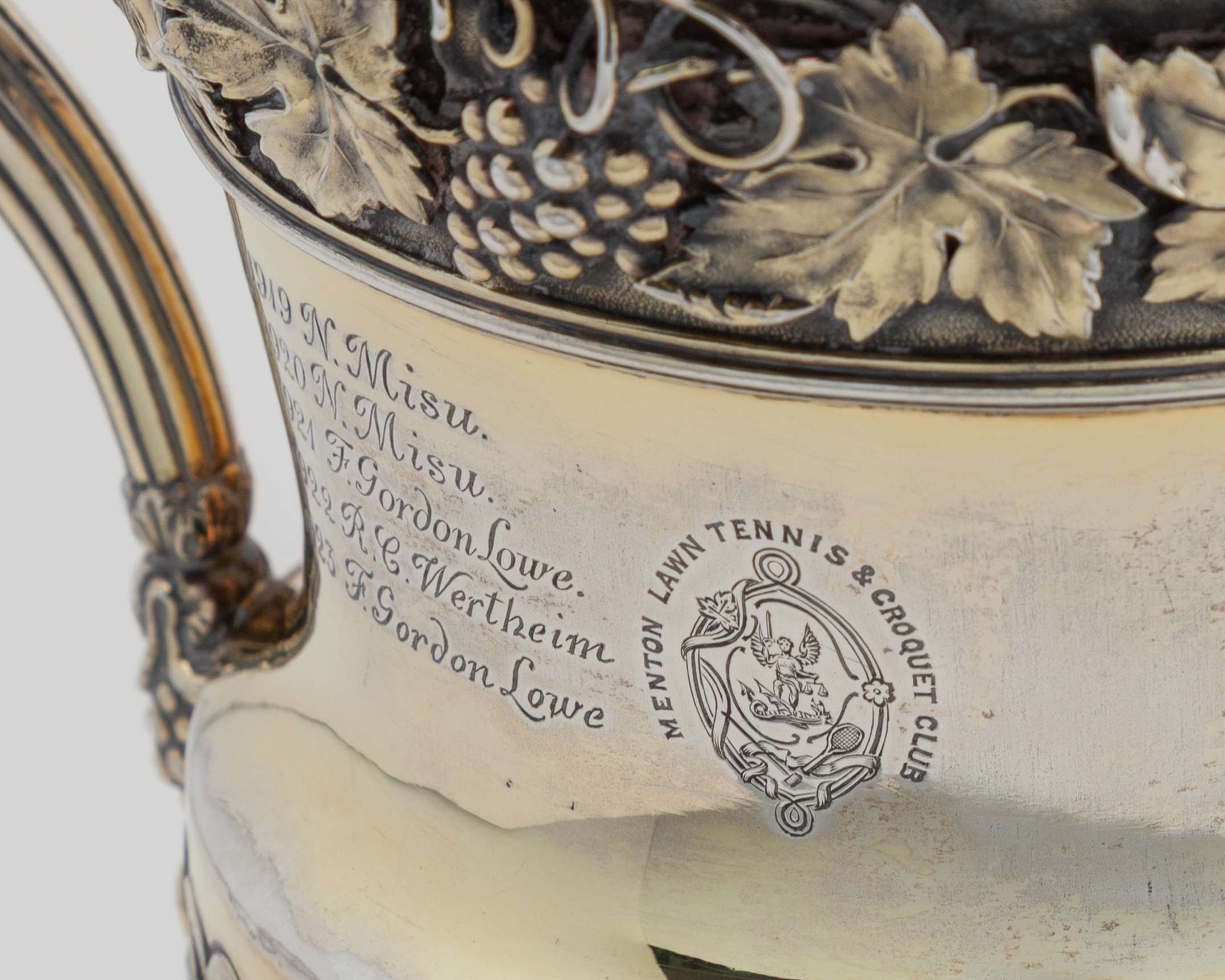 Silver-gilt Menton Lawn Tennis Club Riviera two-handled trophy - Image 5 of 10