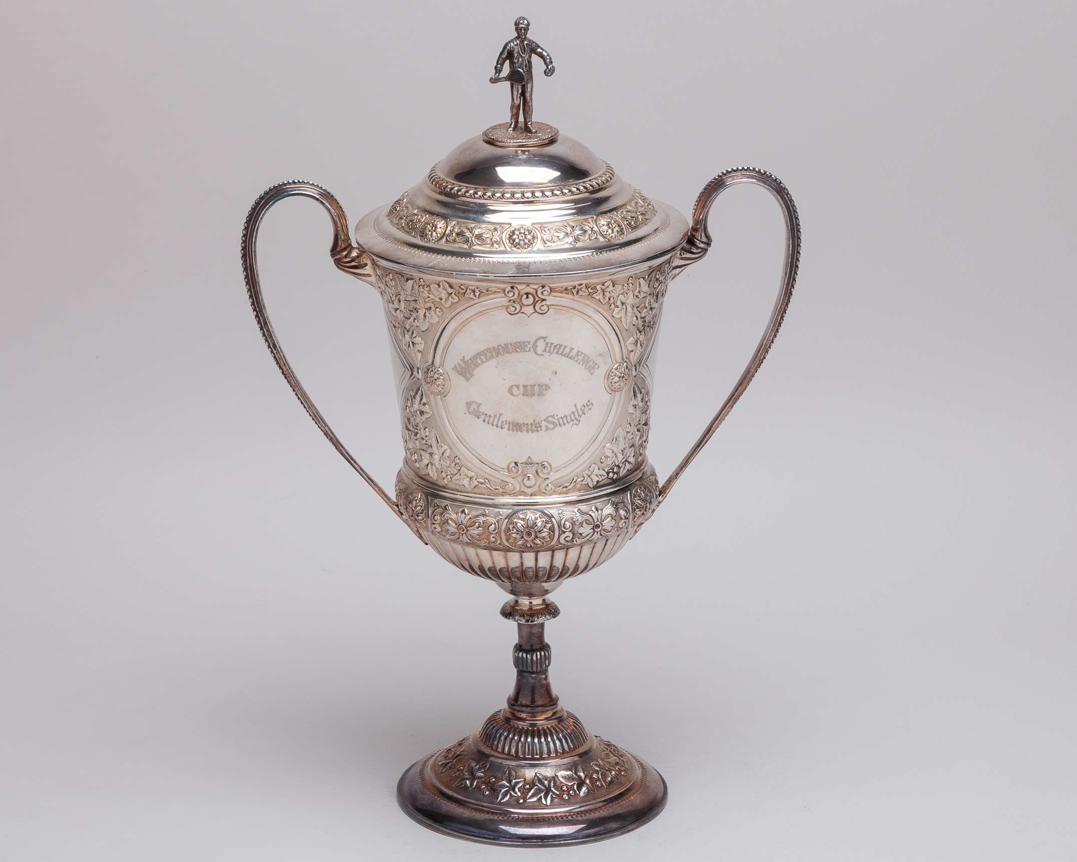 Silver Whitehouse Challenge Cup Gentleman's Singles, twin-Handled Tennis Trophy
