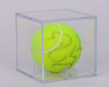 An autographed Roger Federer Wimbledon tennis ball, 2012