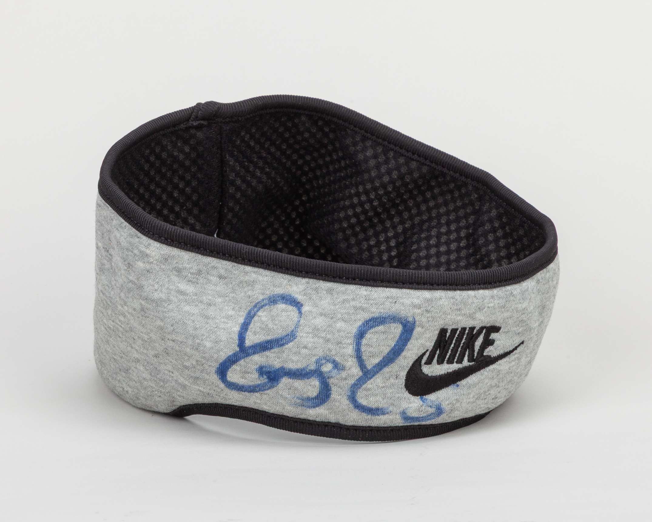 Roger Federer autographed grey and black Nike headband