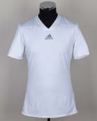 Andy Murray rare white Adidas Wimbledon Men's Final match worn short-sleeved shirt, 2013