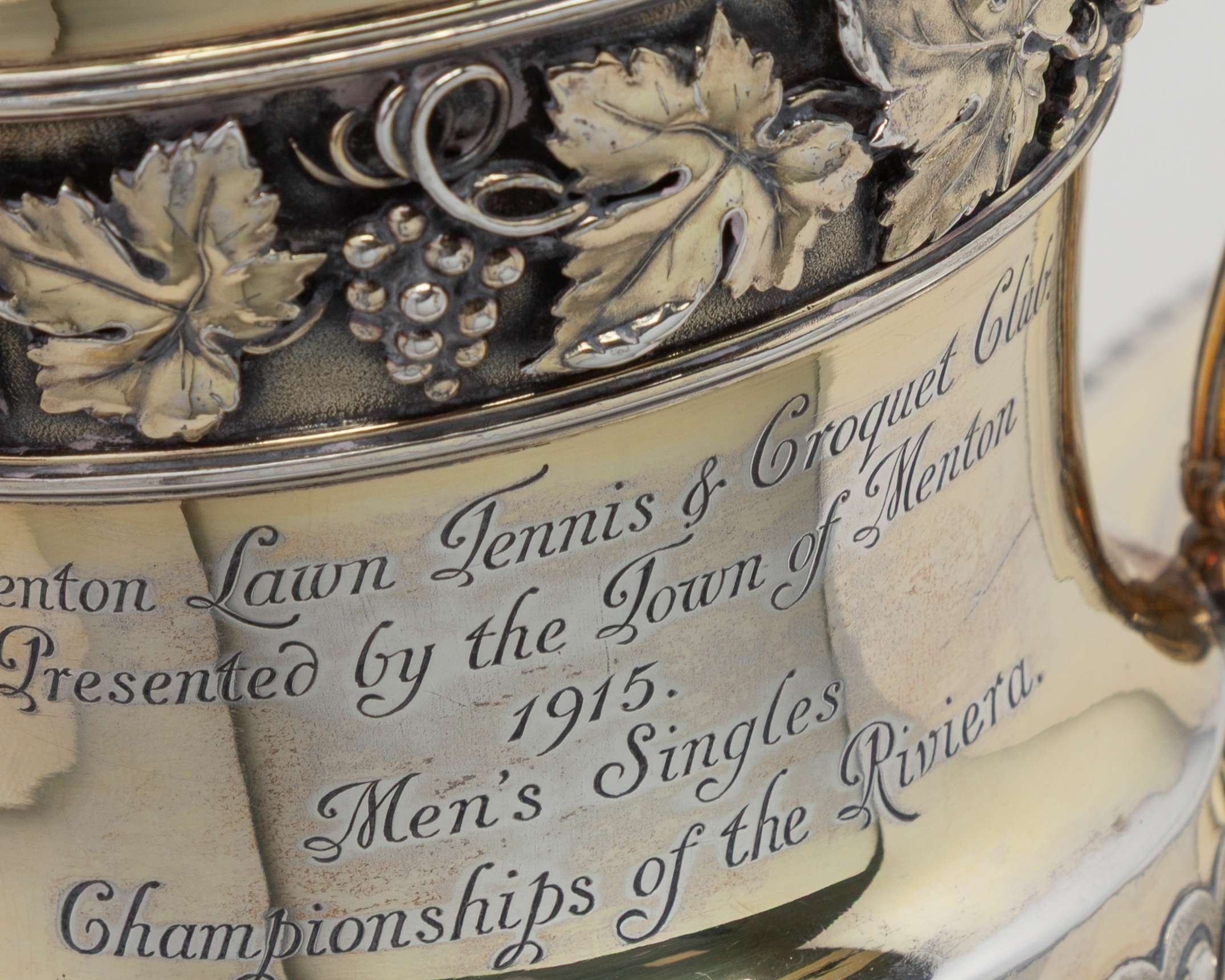 Silver-gilt Menton Lawn Tennis Club Riviera two-handled trophy - Image 2 of 10