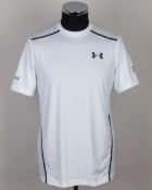 Andy Murray white Wimbledon 3rd round match worn short-sleeved shirt, New Balance, 2016