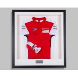 Cal Crutchlow & Andrea Dovizioso 2014 Silverstone Moto GP Signed Framed Shirt & Cap