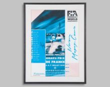 Ayrton Senna 1991 French Grand Prix&nbsp;Signed Poster