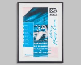 Ayrton Senna 1991 French Grand Prix&nbsp;Signed Poster
