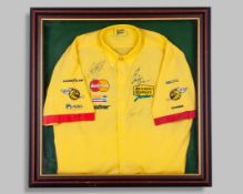 Benson & Hedges Jordan Grand Prix 1998 Signed Framed Team Shirt