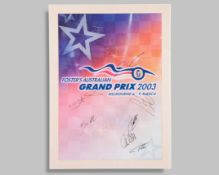 2003 Australian&nbsp;Grand Prix Signed Poster