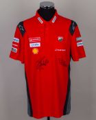 Andrea Dovizioso and Danilo Petrucci 2020 Signed Ducati Team Shirt