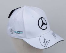 Lewis Hamilton and Valtteri Bottas Signed Mercedes Cap