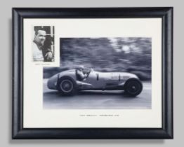 Rudolf Caracciola 1937 Daimler-Benz AG Signed Framed Photo