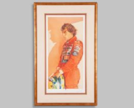 Ayrton Senna Limited Edition Giclée Print – “Pensive” by Craig Warwick