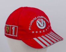 Michael Schumacher Signed 2004 Ferrari F1 World Champion Cap