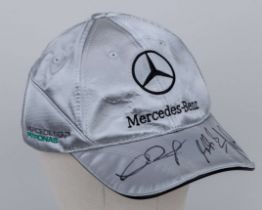 Michael Schumacher, Nico Rosberg, and Ross Brawn Signed Mercedes-AMG Petronas F1 Team Cap