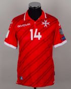 Jean-Paul Farrugia red No.14 Malta short-sleeved shirt