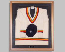Nick Knight MCC tour cricket jumper and autographed cap display