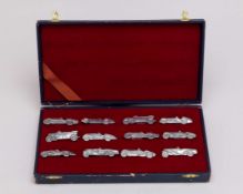 A cased set of Alfa Romeo menu holders, 1950