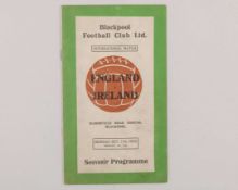 Harry Duggan rare England v. Ireland International match programme, 17th October 1932