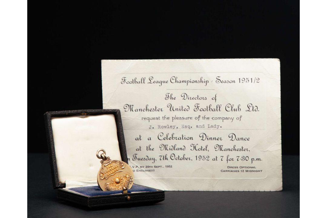 Jack Rowley silver-glit 1952 Division 1 League Champion Winners medal - Image 1 of 6