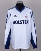 Jamie Redknapp white and blue No.21 Tottenham Hotspur long-sleeved shirt, 2001-02