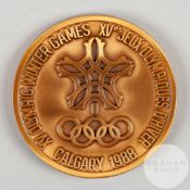Calgary 1988 Winter Olympic Games participation medal by C. Martens