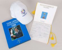 Two autographed 1985 Ryder Cup gala ball menus