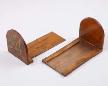 Belgian lawn tennis prize in the form of wooden sliding bookends dated 1878