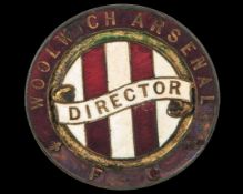 An extremely rare Woolwich Arsenal gilt-metal and enamel Director badge&nbsp;