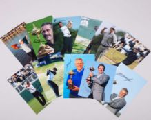 A folder of forty-one autographed golf colour pictures