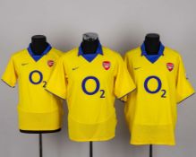 Six various Arsenal early 2000's shirts