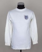 Norman Hunter white No.14 England long-sleeved shirt, 1970s