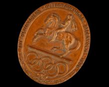 1956 Melbourne Olympic Games extremely rare participation medal designed by J. Sjoesvaerd