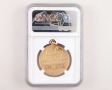 Alfredo Di Stefano Argentinian gold and enamel 1947 South American Championship medal