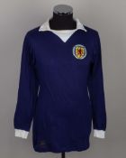 Norman Hunter blue and white No.19 Scotland v. England long-sleeved shirt, 1974