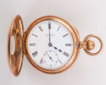 Bill Seddon a yellow-metal half hunter pocket watch by A.W.W. Co