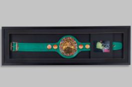 Sugar Ray Leonard autographed green WBC World Champion replica belt