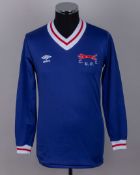 Blue No.6 Carlisle United long-sleeved shirt, 1981-82