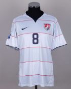 Clint Dempsey white and blue No.8 USA short-sleeved shirt, 2008