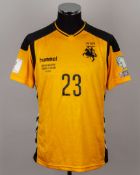 Vytautas Andriuskevicius yellow and black No.5 Lithuania short-sleeved shirt, 2017
