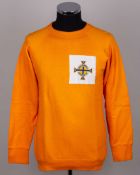 Pat Jennings International debut: orange Northern Ireland v. Wales goalkeepers shirt, 1964
