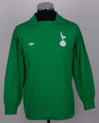 Pat Jennings a green Tottenham Hotspur match worn goalkeepers shirt, 1975-77