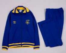 Pat Jennings blue and yellow Arsenal Cup Winners Cup Final tracksuit top and bottoms, 1980