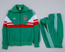 Pat Jennings green, white and red World Cup tracksuit top and bottoms, 1986