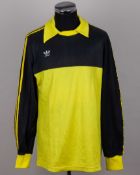 Pat Jennings yellow and black No.1 Northern Ireland goalkeepers shirt