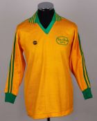 Pat Jennings yellow and green No.1 Eoin Hand Testimonial goalkeepers shirt, 1979