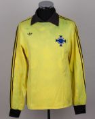 Pat Jennings yellow and No.1 Northern Ireland goalkeepers shirt, 1980-81