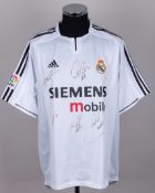 White Real Madrid autographed replica short-sleeved shirt