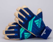 Marc-Andre Ter Stegen blue Adidas Barcelona v. Real Sociedad match worn gloves, 2018